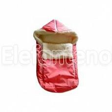 Монис Стиль меховой конверт в коляску из шерсти мериноса розовый