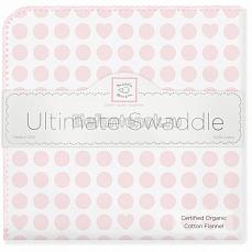 SwaddleDesigns Фланелевая пеленка Organic Pink Dot/Heart P