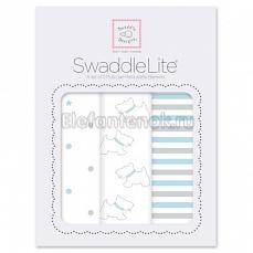 SwaddleDesigns Набор пеленок SwaddleLite Pstl Blue Little Doggie