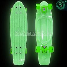 Y-SCOO 402E-B Скейтборд Y-SCOO Big Fishskateboard GLOW 27" винил 68,6х19 с сумкой GREEN/green 