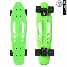 Y-SCOO 405-A Скейтборд Y-SCOO Skateboard Fishbone с ручкой 22" винил 56,6х15 с сумкой GREEN/black 