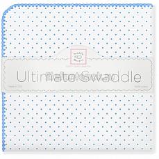 SwaddleDesigns Фланелевая пеленка для новорожденного Bt. Blue Polka Dot