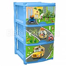 Plastik Репаблик City Cars детский комод для детской комнаты  Голубой, 3 ящика