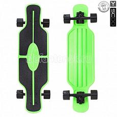 Y-SCOO 408-B Скейтборд Y-SCOO Longboard Shark TIR 31" пластик 79х22 с сумкой GREEN/black 