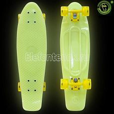 Y-SCOO 402E-B Скейтборд Y-SCOO Big Fishskateboard GLOW 27" винил 68,6х19 с сумкой YELLOW/yellow 