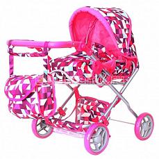 Rich Toys 9663-1 Кукольная коляска розовые ромбы